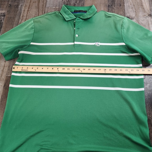 Mens RLX Ralph Lauren size XL Green Striped Golf Polo Shirt - Picture 4 of 8